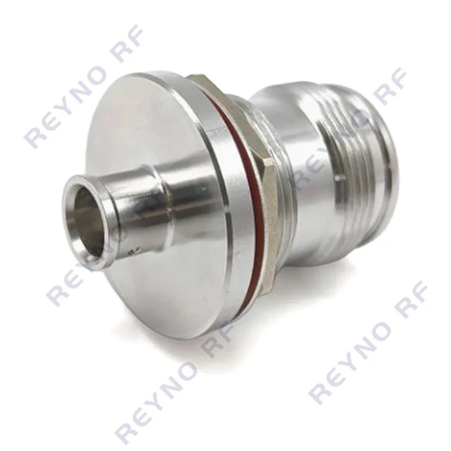 RF Coaxial Connector 4.3-10 FEMALE BULKHEAD MOUNT SOLDER FOR 1/2 Super Flexible CABLE(Captivated Center Conductor) 4.3-10-KYB1/2S