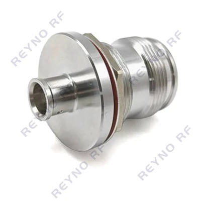 RF Coaxial Connector 4.3-10 FEMALE BULKHEAD MOUNT SOLDER FOR 1/2 Super Flexible CABLE(Captivated Center Conductor) 4.3-10-KYB1/2S