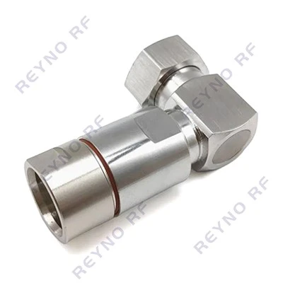 RF Coaxial Connector 4.3-10 MALE Right Angle CLAMP FOR 1/2 Cable 4.3-10-JW1/2-1